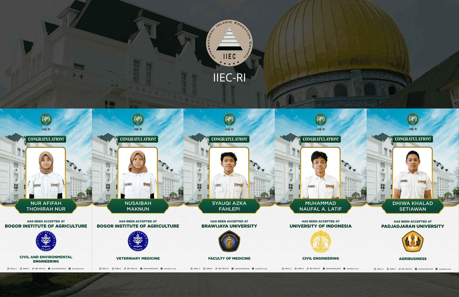 Siswa-Siswi SMA IIEC yang Lolos PTN